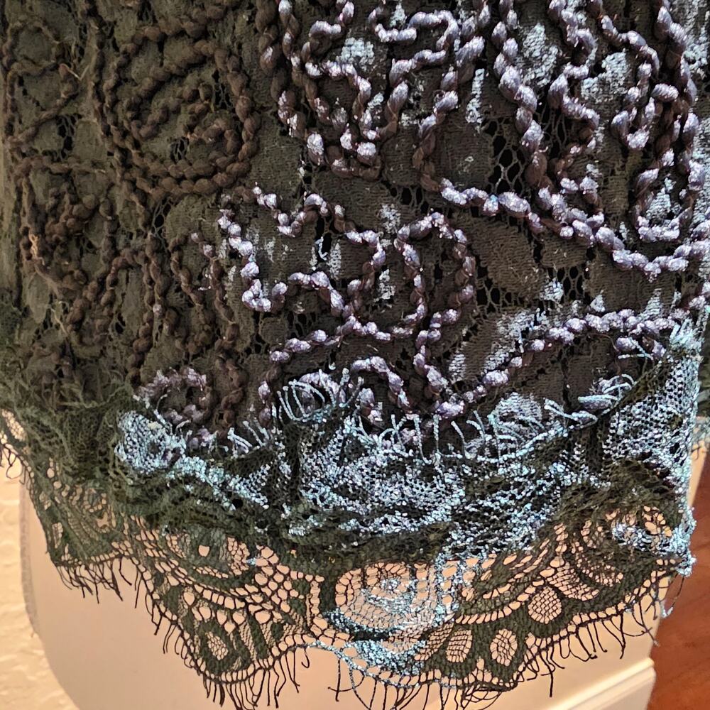 Adiva Womens L Forrest Green Lace Top Cottagecore Romantic Feminine Garden Y2K - Picture 13 of 16